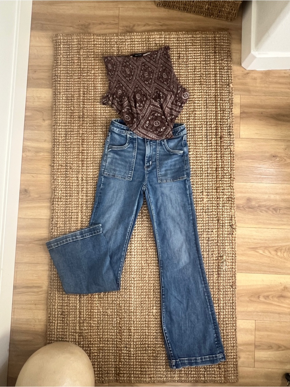 American Eagle Outfitters Blue Wide-Leg Jeans